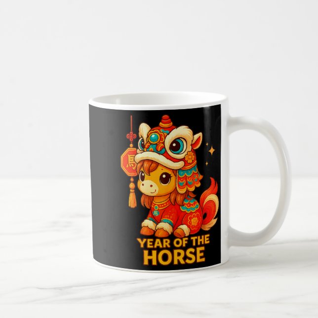 Chinese New Year Of The Horse 2026 Lunar New Year  Coffee Mug (Right)