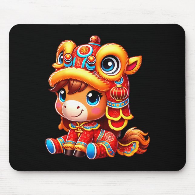 Chinese New Year Of The Horse 2026 Lunar New Year  Mouse Mat (Front)