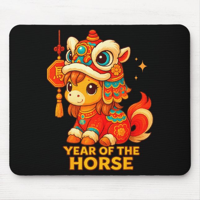 Chinese New Year Of The Horse 2026 Lunar New Year  Mouse Mat (Front)