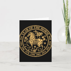 Chinese New Year Of The Horse 2026 Lunar Zodiac  Card