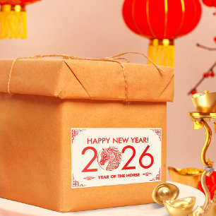 Chinese New year of the Horse 2026 Rectangular Sticker