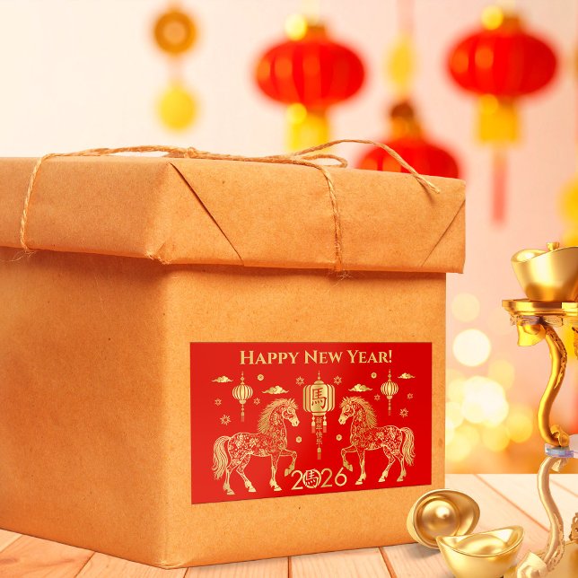 Chinese New year of the Horse 2026 Rectangular Sticker (Creator Uploaded)