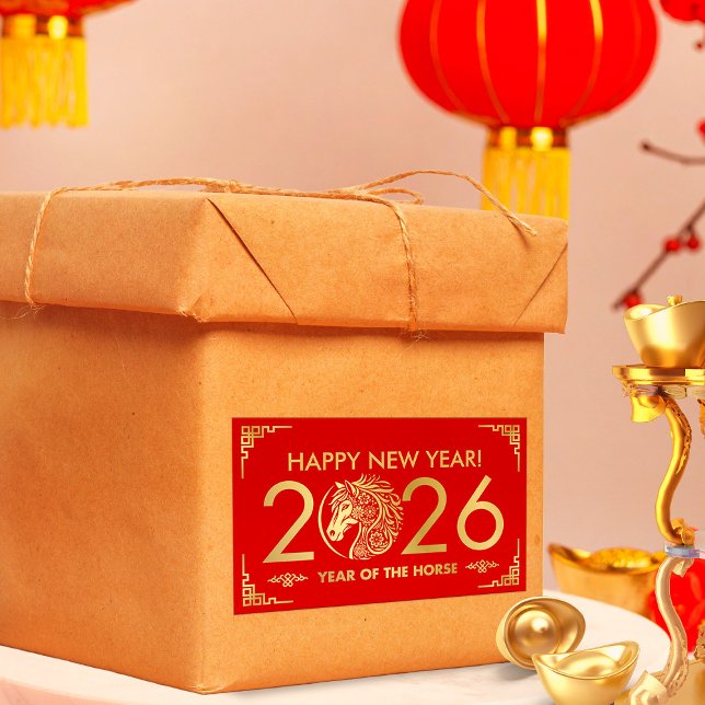 Chinese New year of the Horse 2026 Rectangular Sticker (Creator Uploaded)
