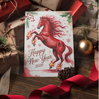 Chinese New year of the Horse 2026 Thank You Card