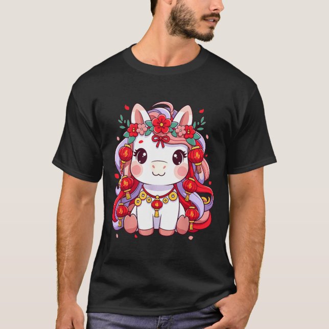 Chinese New Year Of The Horse 2026 Women Girls  T-Shirt (Front)