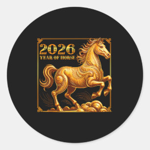 Chinese New Year Of The Horse Chinese Zodiac Year  Classic Round Sticker