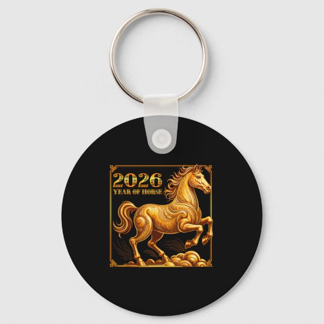 Chinese New Year Of The Horse Chinese Zodiac Year  Key Ring (Front)