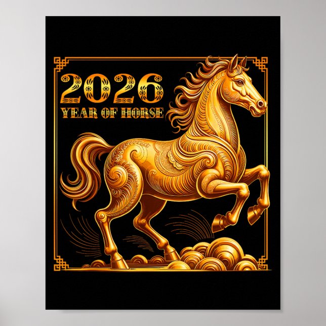 Chinese New Year Of The Horse Chinese Zodiac Year  Poster (Front)