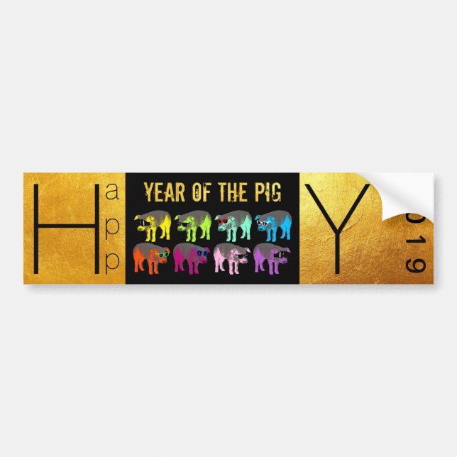Chinese New Year of the Pig Pop Bumper sticker (Front)