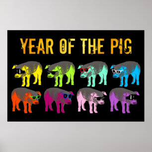 Chinese New Year of the Pig Pop Gold L Poster