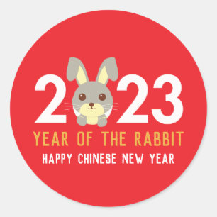 Chinese New Year of the Rabbit 2023 Classic Round Sticker