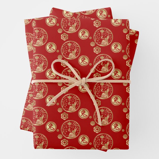 Chinese New Year of the Rabbit 2023 Wrapping Paper Sheet (In situ)