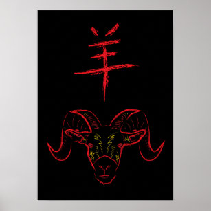 chinese new year of the ram poster
