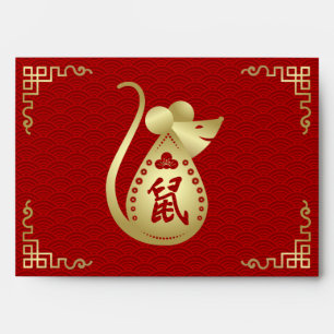 Chinese New Year of The Rat   - Red and Gold Envelope