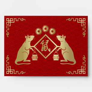 Chinese New Year of The Rat   - Red and Gold Envelope