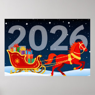 Chinese New Year of the Red Fiery Horse 2026 Poster