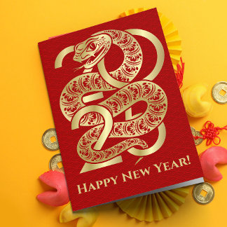 Chinese New year of the Snake 2025 Card