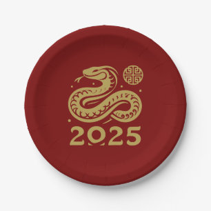 Chinese New Year of the Snake 2025 Family Potluck Paper Plate