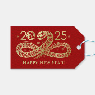 Chinese New year of the Snake 2025 Gift Tags