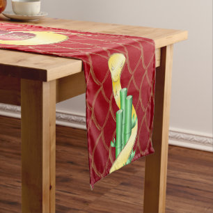 Chinese New Year of the Snake 2025 Lucky Bamboo Short Table Runner