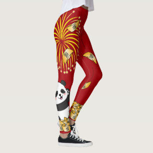 Chinese New Year of the Snake 2025 Panda Leggings