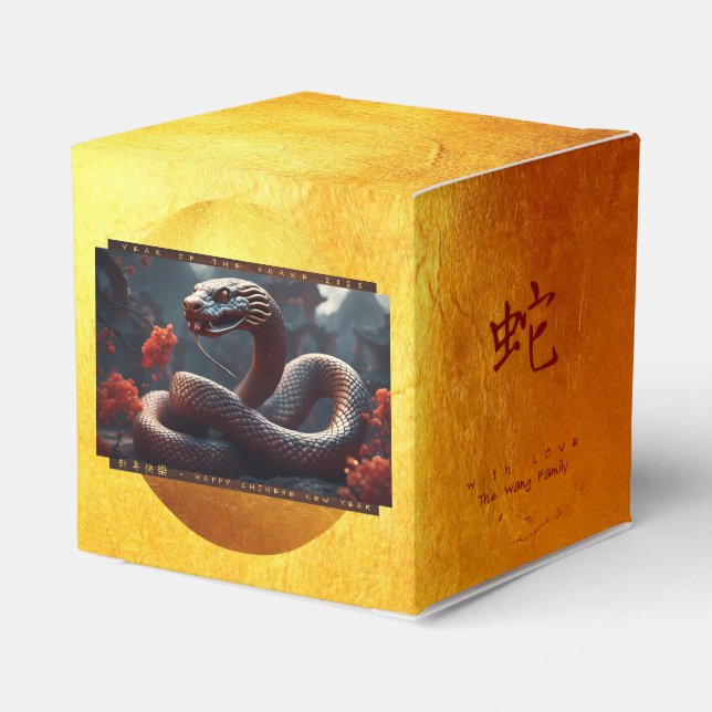 Chinese New Year of the Snake 2025 Wood CFB1 Favour Box (Back Side)