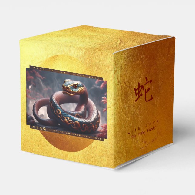 Chinese New Year of the Snake 2025 Wood CFB2 Favour Box (Back Side)