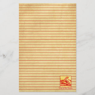 Chinese New Year of the Snake Red Lined Stationery