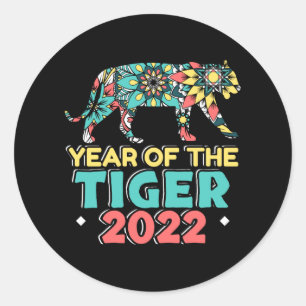 Chinese New Year of the Tiger 2022 - Mandala Classic Round Sticker