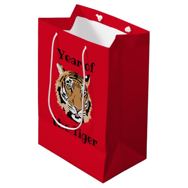 Chinese New Year of the Tiger Design Gift Bag (Front Angled)