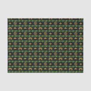 Chinese New Year of the Tiger Green Pattern Tissue Paper