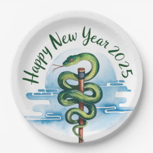 Chinese New Year Of The Wood Snake 2025 Paper Plate