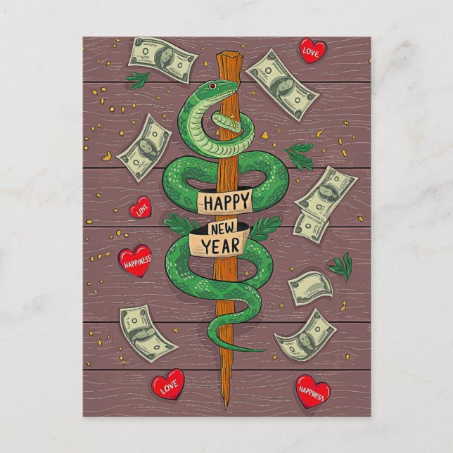 Chinese New Year Of The Wood Snake 2025 Postcard (Front)