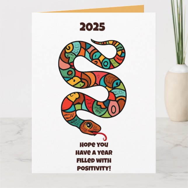 Chinese New Year Of The Wooden Snake 2025 Card (Front)