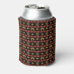 Chinese New Year of Tiger Red Check Pattern Can Cooler