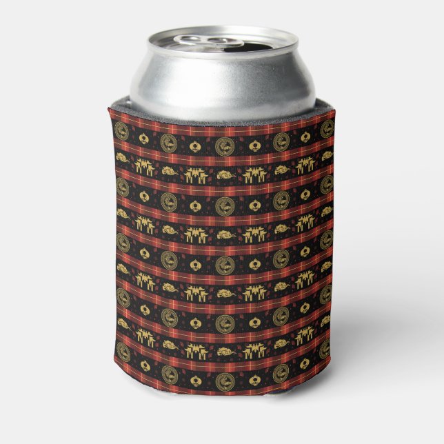 Chinese New Year of Tiger Red Check Pattern Can Cooler (Can Back)
