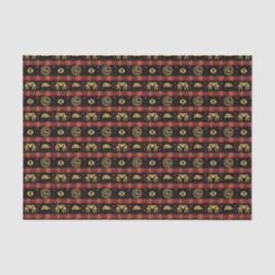 Chinese New Year of Tiger Red Check Pattern Tissue Paper