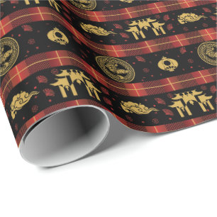 Chinese New Year of Tiger Red Check Pattern Wrapping Paper