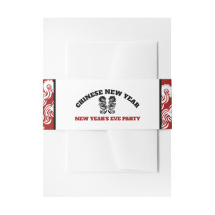 Chinese New Year Oriental Dragon Invitation Belly Band