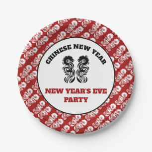 Chinese New Year Oriental Dragon Paper Plate