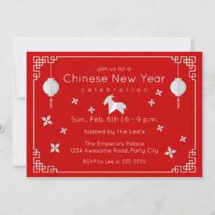Chinese New Year Origami Goat Invitation