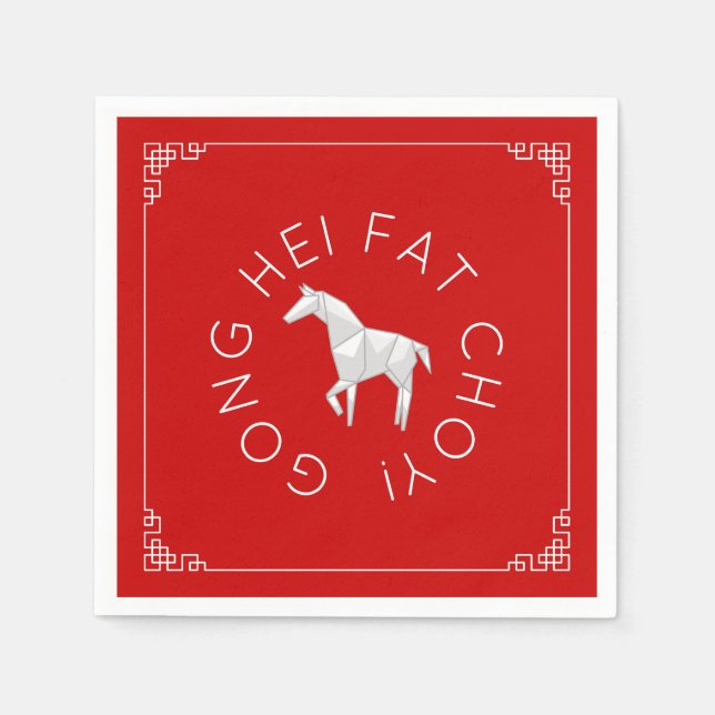 Chinese New Year Origami Horse Napkin (Front)