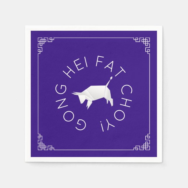 Chinese New Year Origami Ox Napkin (Front)