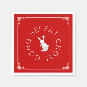 Chinese New Year Origami Rabbit Napkins