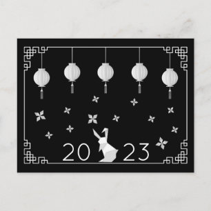 Chinese New Year Origami Rabbit Postcard