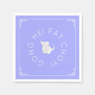 Chinese New Year Origami Rat, light Napkin