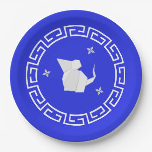 Chinese New Year Origami Rat & Stars Paper Plate
