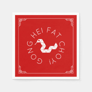 Chinese New Year Origami Snake Napkins