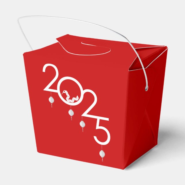 Chinese New Year Origami Snake, red Favour Box (Back Side)