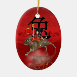 Chinese New Year Ornament, New Year 2011 Ceramic Tree Decoration
